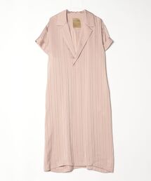 ROBES&CONFECTIONS（ローブスコンフェクションズ）の「Robes & Confections/ローブス&コンフェクションズ/カラミストライプサテンＳＳワンピースＷ（シャツワンピース）」