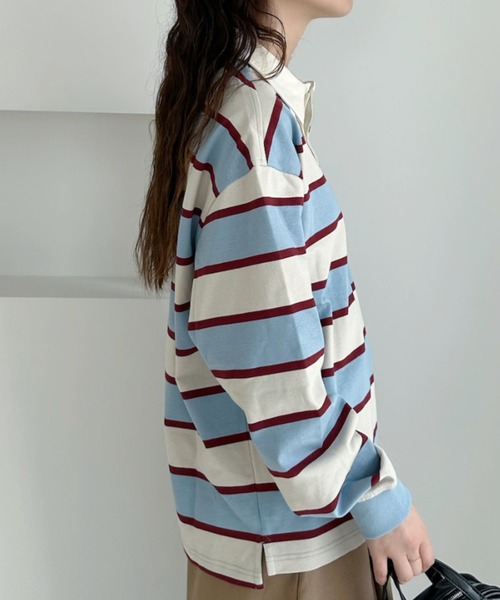 THE NORTH FACE(ザノースフェイス)の「◇THE NORTH FACE◇ WHITE LABEL 正規品/メンズ イージーオン ストライプ ポロシャツ M'S EASYON STRIPE POLO TEE(ポロシャツ・レディース・キャメル/ライトブルー/ブラック・M)」の11枚目の写真