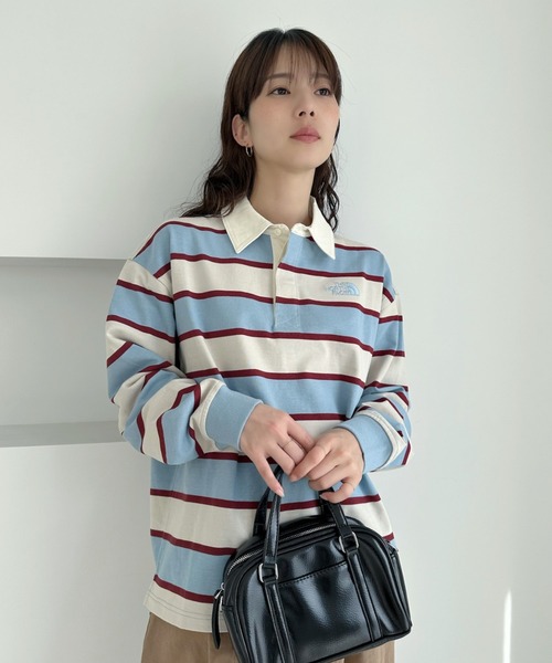 THE NORTH FACE(ザノースフェイス)の「◇THE NORTH FACE◇ WHITE LABEL 正規品/メンズ イージーオン ストライプ ポロシャツ M'S EASYON STRIPE POLO TEE(ポロシャツ・レディース・キャメル/ライトブルー/ブラック・M)」の13枚目の写真