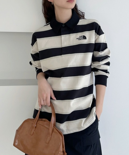 THE NORTH FACE(ザノースフェイス)の「◇THE NORTH FACE◇ WHITE LABEL 正規品/メンズ イージーオン ストライプ ポロシャツ M'S EASYON STRIPE POLO TEE(ポロシャツ・レディース・キャメル/ライトブルー/ブラック・M)」の4枚目の写真