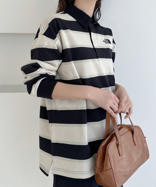 THE NORTH FACE(ザノースフェイス)の「◇THE NORTH FACE◇ WHITE LABEL 正規品/メンズ イージーオン ストライプ ポロシャツ M'S EASYON STRIPE POLO TEE(ポロシャツ・レディース・キャメル/ライトブルー/ブラック・M)」の9枚目の写真
