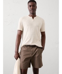 BANANA REPUBLIC FACTORY STORE スタンダードフィット リネンブレンド ノッチネック Tシャツ
