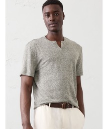 BANANA REPUBLIC FACTORY STORE スタンダードフィット リネンブレンド ノッチネック Tシャツ