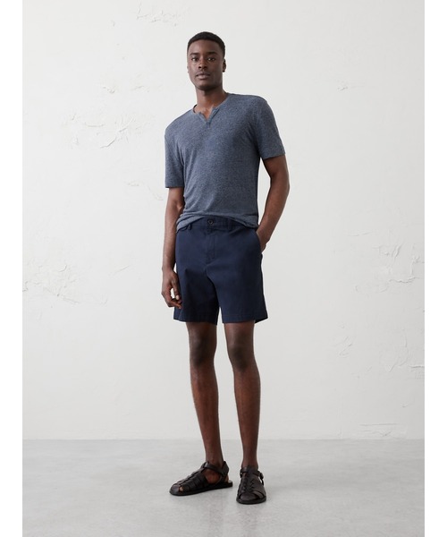 BANANA REPUBLIC FACTORY STORE（バナナリパブリック ファクトリーストア）の「BANANA REPUBLIC FACTORY STORE　　スタンダードフィット リネンブレンド ノッチネック Tシャツ（Tシャツ/カットソー・メンズ・ベージュ/ネイビー/ブルー/ピンク/グリーン・XL/M/S/L）」の7枚目の写真