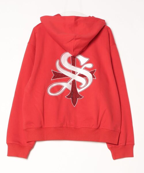 SUPPLIER(サプライヤー)の「A'GEM/9 × .kom 『SUPPLIER/サプライヤー』Cross Zip Hoodie V2/クロスジップアップパーカー(パーカー・レディース・レッド/ブラック・L/XL)」の3枚目の写真
