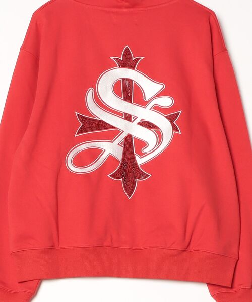 SUPPLIER(サプライヤー)の「A'GEM/9 × .kom 『SUPPLIER/サプライヤー』Cross Zip Hoodie V2/クロスジップアップパーカー(パーカー・レディース・レッド/ブラック・L/XL)」の4枚目の写真