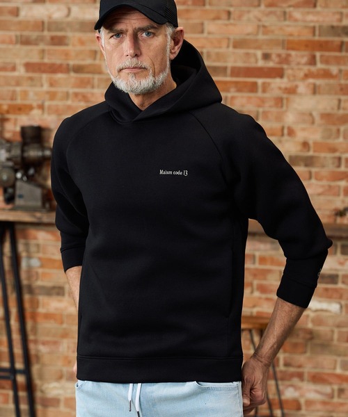Maison code 13（メゾンコードサーティーン）の「mpa4061-cardboard knit raglan sleeve hoodie パーカー(M26S-21)（パーカー・メンズ・グリーン系その他/グレー/ブラック・S/M/L/XL）」の8枚目の写真