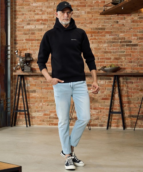 Maison code 13（メゾンコードサーティーン）の「mpa4061-cardboard knit raglan sleeve hoodie パーカー(M26S-21)（パーカー・メンズ・グリーン系その他/グレー/ブラック・S/M/L/XL）」の12枚目の写真