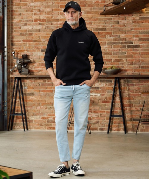 Maison code 13（メゾンコードサーティーン）の「mpa4061-cardboard knit raglan sleeve hoodie パーカー(M26S-21)（パーカー・メンズ・グリーン系その他/グレー/ブラック・S/M/L/XL）」の13枚目の写真