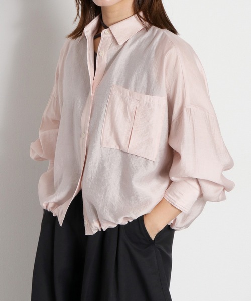 cepo（セポ）の「【ZOZO限定カラー】〈袖2way〉アソートカラーシアードロストマルチシャツ（シャツ/ブラウス・レディース・オフホワイト/サックスブルー/イエロー/ベージュ/ホワイト系その他/ピンク・M）」の6枚目の写真