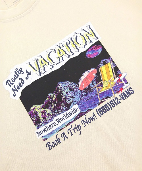 VANS（バンズ）の「VACATION サイドパネル Tシャツ / LR SIDE PANEL TEE oatmeal VN000NN12N11（Tシャツ/カットソー・メンズ・オフホワイト・X-LARGE/SMALL/MEDIUM/LARGE）」の4枚目の写真