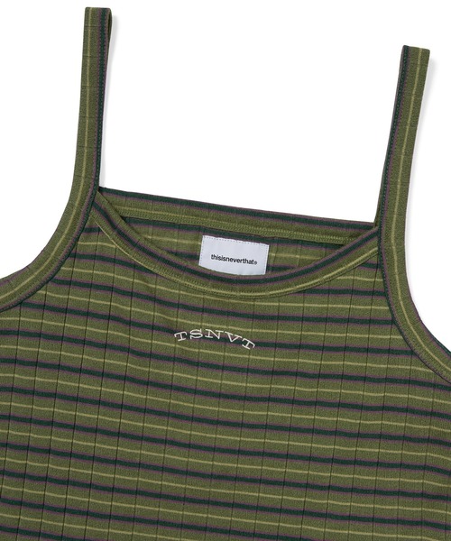 thisisneverthat（ディスイズネバーザット）の「Sleeveless Striped W Top（キャミソール・メンズ・グリーン/ブルー・S/M）」の3枚目の写真
