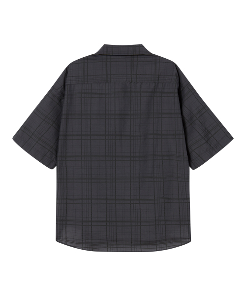 Beyond Closet（-）の「[コレクションライン] ラックスファブリックチェック半袖シャツチャコールグレー（シャツ/ブラウス・メンズ・その他・MEDIUM/LARGE）」の3枚目の写真