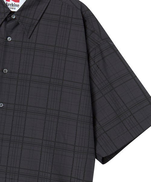Beyond Closet（-）の「[コレクションライン] ラックスファブリックチェック半袖シャツチャコールグレー（シャツ/ブラウス・メンズ・その他・MEDIUM/LARGE）」の6枚目の写真