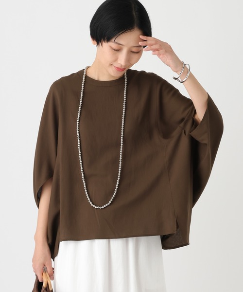 Elura(エルーラ)の「≪UVカット・セットアップ対応≫シャリサラプルオーバー/661827(シャツ/ブラウス・レディース・ダークブラウン/ライトピンク/ネイビー/ベージュ・FREE)」の2枚目の写真