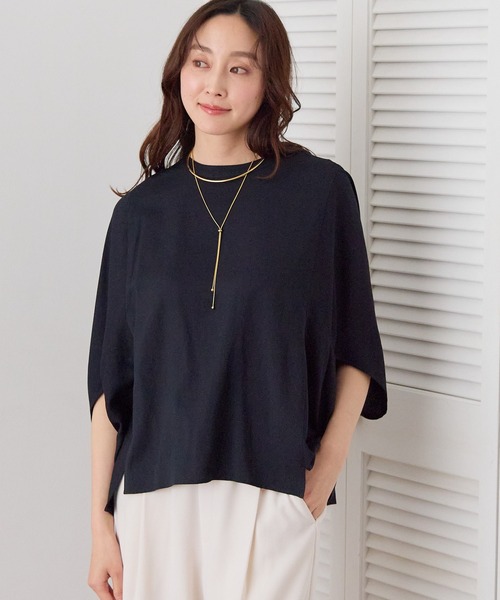 Elura(エルーラ)の「≪UVカット・セットアップ対応≫シャリサラプルオーバー/661827(シャツ/ブラウス・レディース・ダークブラウン/ライトピンク/ネイビー/ベージュ・FREE)」の1枚目の写真