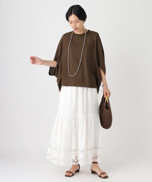 Elura(エルーラ)の「≪UVカット・セットアップ対応≫シャリサラプルオーバー/661827(シャツ/ブラウス・レディース・ダークブラウン/ライトピンク/ネイビー/ベージュ・FREE)」の6枚目の写真
