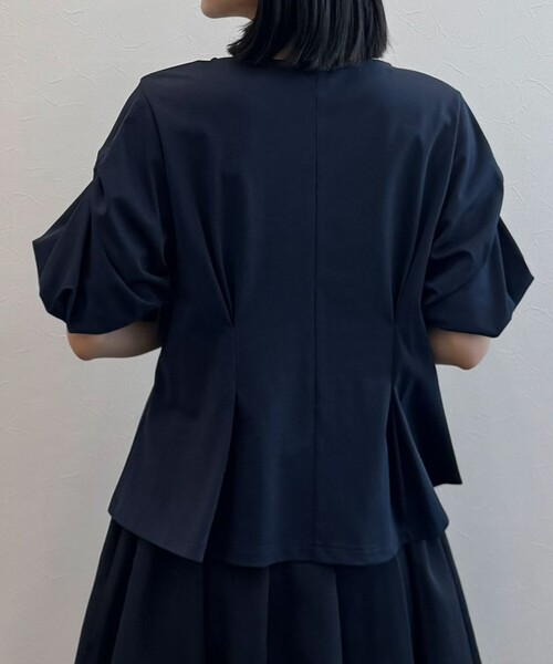 組曲(クミキョク)の「【美人LABコラボ】ビューティーファンクションジャージー パールコルセットトップス(Tシャツ/カットソー・レディース・ネイビー系/ピンク系/アイボリー系・2/1/3)」の14枚目の写真