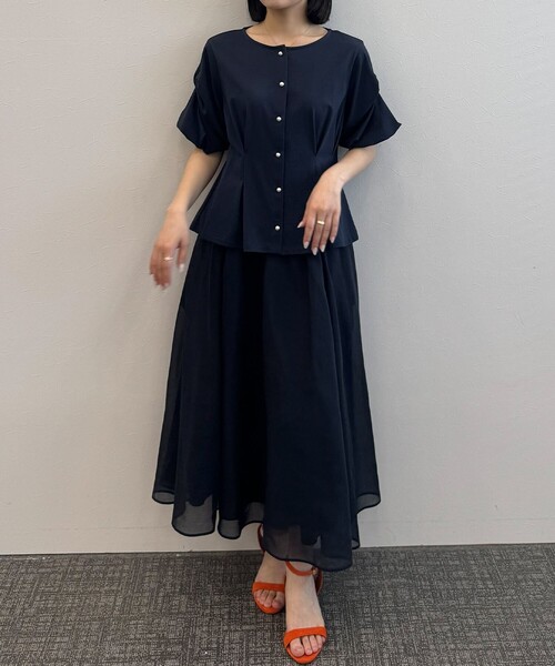 組曲(クミキョク)の「【美人LABコラボ】ビューティーファンクションジャージー パールコルセットトップス(Tシャツ/カットソー・レディース・ネイビー系/ピンク系/アイボリー系・2/1/3)」の15枚目の写真