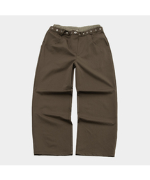 PLACE STUDIO | アイレットポイントトランクレイヤードセギングワイドヒドンストリングパンツ[ブラウン](その他パンツ)