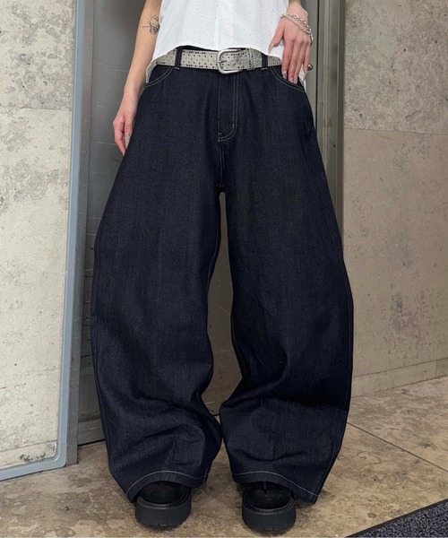 sedacle(セダクル)の「バックボタンベルトデニム(デニムパンツ・メンズ・ブラック/インディゴブルー・LARGE/MEDIUM/SMALL)」の16枚目の写真