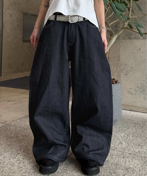 sedacle(セダクル)の「バックボタンベルトデニム(デニムパンツ・メンズ・ブラック/インディゴブルー・LARGE/MEDIUM/SMALL)」の17枚目の写真