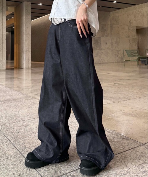 sedacle(セダクル)の「バックボタンベルトデニム(デニムパンツ・メンズ・ブラック/インディゴブルー・LARGE/MEDIUM/SMALL)」の18枚目の写真