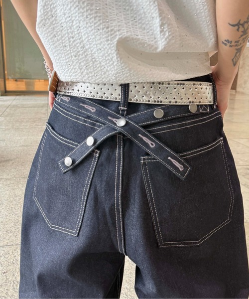 sedacle(セダクル)の「バックボタンベルトデニム(デニムパンツ・メンズ・ブラック/インディゴブルー・LARGE/MEDIUM/SMALL)」の5枚目の写真