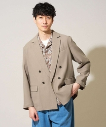 a.v.v | 【イージーケア/洗濯機で洗える/毛玉になりにくい/ストレッチ】メッシュストレッチダブルブレストジャケット(テーラードジャケット)