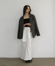 hellam（へラム）の「腰巻風カットリブタイトスカート（スカート）」