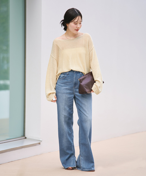 plage(プラージュ)の「Healthy denim / ヘルシーデニム 別注 SLIT デニムパンツ(デニムパンツ・レディース・クリアブルー・25/24/23)」の2枚目の写真