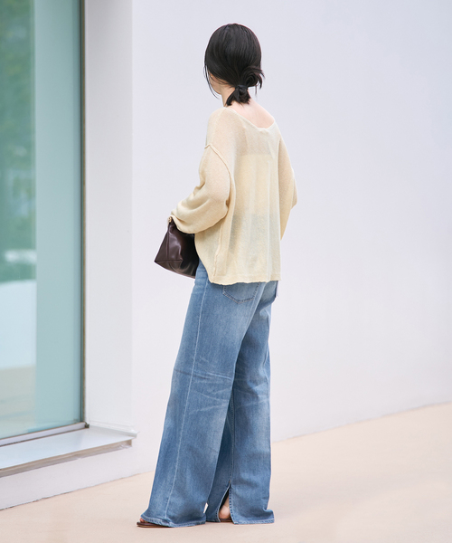 plage(プラージュ)の「Healthy denim / ヘルシーデニム 別注 SLIT デニムパンツ(デニムパンツ・レディース・クリアブルー・25/24/23)」の6枚目の写真