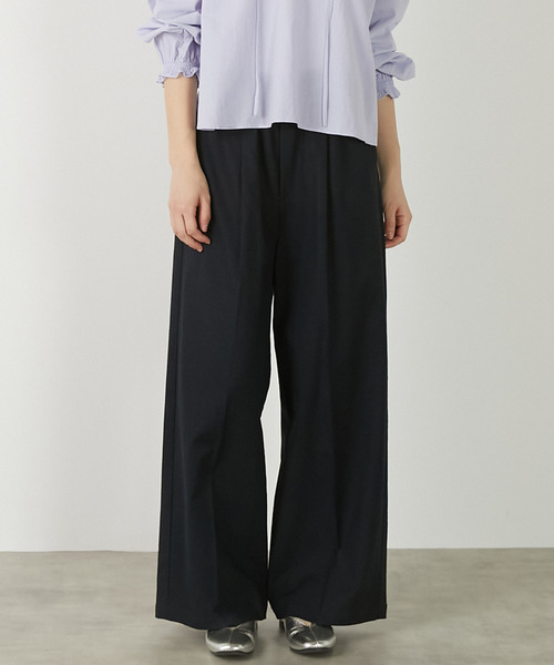 MELROSE claire(メルローズ クレール)の「【リネンレーヨンワイドストレートパンツ】(その他パンツ・レディース・ダークネイビー/セージグリーン/ベージュ・3/2)」の3枚目の写真