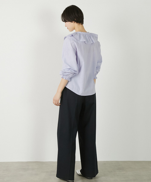 MELROSE claire(メルローズ クレール)の「【リネンレーヨンワイドストレートパンツ】(その他パンツ・レディース・ダークネイビー/セージグリーン/ベージュ・3/2)」の16枚目の写真