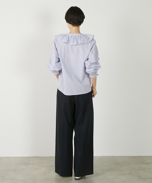 MELROSE claire(メルローズ クレール)の「【リネンレーヨンワイドストレートパンツ】(その他パンツ・レディース・ダークネイビー/セージグリーン/ベージュ・3/2)」の17枚目の写真