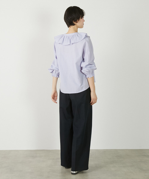 MELROSE claire(メルローズ クレール)の「【リネンレーヨンワイドストレートパンツ】(その他パンツ・レディース・ダークネイビー/セージグリーン/ベージュ・3/2)」の18枚目の写真