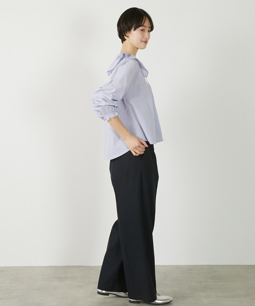 MELROSE claire(メルローズ クレール)の「【リネンレーヨンワイドストレートパンツ】(その他パンツ・レディース・ダークネイビー/セージグリーン/ベージュ・3/2)」の19枚目の写真