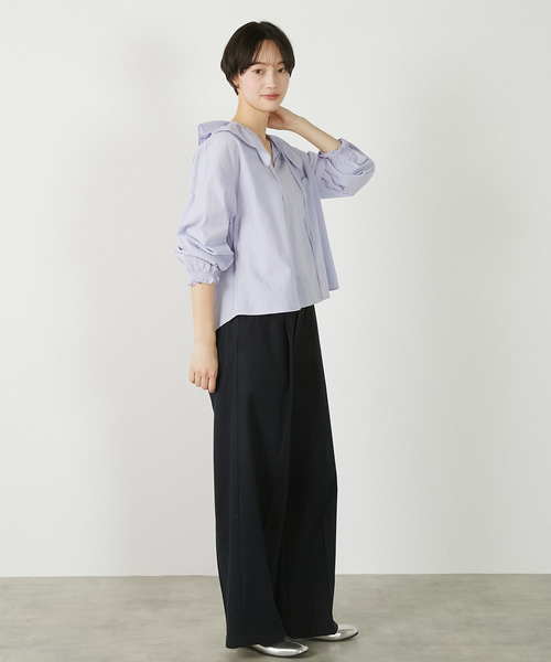MELROSE claire(メルローズ クレール)の「【リネンレーヨンワイドストレートパンツ】(その他パンツ・レディース・ダークネイビー/セージグリーン/ベージュ・3/2)」の20枚目の写真