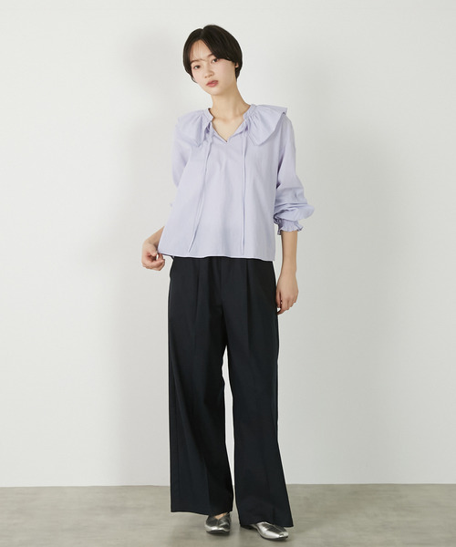 MELROSE claire(メルローズ クレール)の「【リネンレーヨンワイドストレートパンツ】(その他パンツ・レディース・ダークネイビー/セージグリーン/ベージュ・3/2)」の21枚目の写真