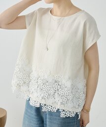 BEARDSLEY | 《4/1(水)20：00予約開始》裾レースリネンブラウス(シャツ/ブラウス)