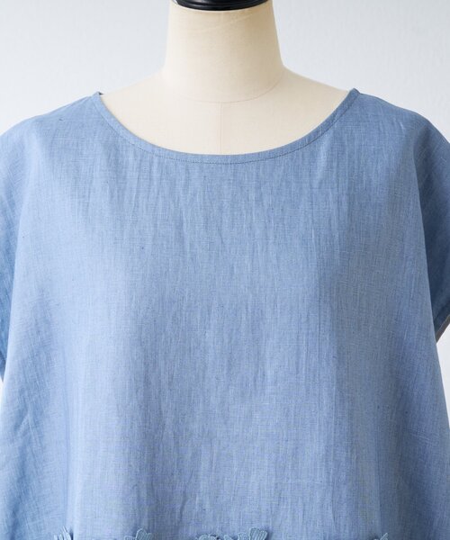 BEARDSLEY（ビアズリー）の「《4/1(水)20：00予約開始》裾レースリネンブラウス（シャツ/ブラウス・レディース・ブラック/ブルー/アイボリー・FREE）」の9枚目の写真