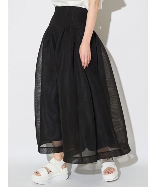 ELENDEEK（エレンディーク）の「MESH BONDING FLARED SK（スカート・レディース・ブラック/ライトグレー・2/1）」の4枚目の写真