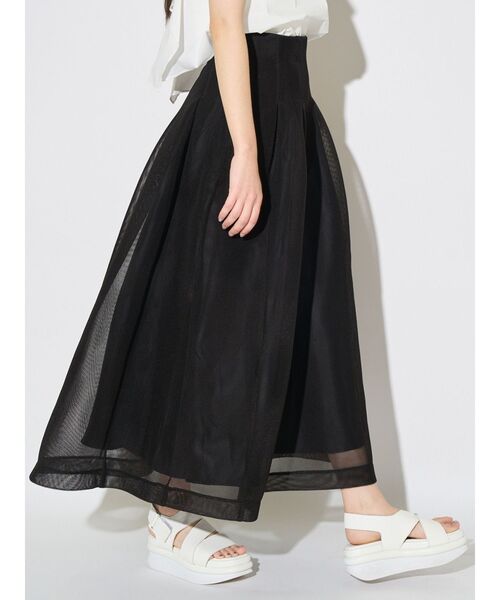 ELENDEEK（エレンディーク）の「MESH BONDING FLARED SK（スカート・レディース・ブラック/ライトグレー・2/1）」の6枚目の写真