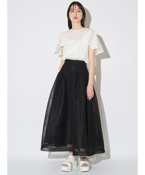 ELENDEEK（エレンディーク）の「MESH BONDING FLARED SK（スカート・レディース・ブラック/ライトグレー・2/1）」の7枚目の写真