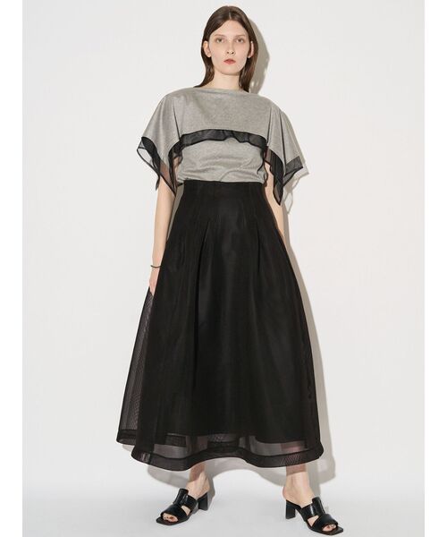 ELENDEEK（エレンディーク）の「MESH BONDING FLARED SK（スカート・レディース・ブラック/ライトグレー・2/1）」の10枚目の写真