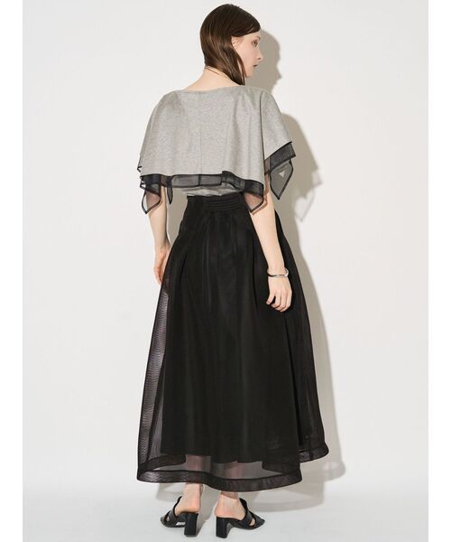 ELENDEEK（エレンディーク）の「MESH BONDING FLARED SK（スカート・レディース・ブラック/ライトグレー・2/1）」の11枚目の写真