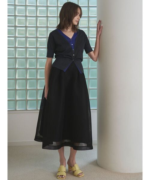 ELENDEEK（エレンディーク）の「MESH BONDING FLARED SK（スカート・レディース・ブラック/ライトグレー・2/1）」の12枚目の写真