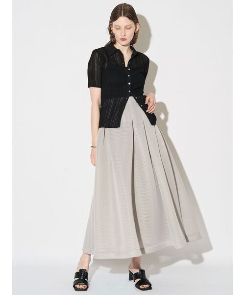 ELENDEEK（エレンディーク）の「MESH BONDING FLARED SK（スカート・レディース・ブラック/ライトグレー・2/1）」の14枚目の写真