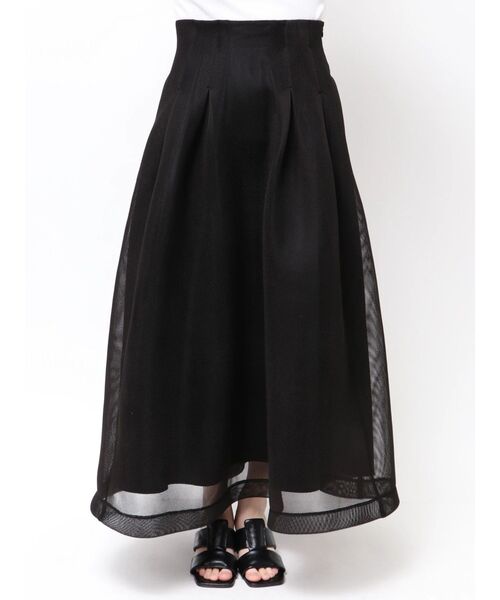 ELENDEEK（エレンディーク）の「MESH BONDING FLARED SK（スカート・レディース・ブラック/ライトグレー・2/1）」の17枚目の写真