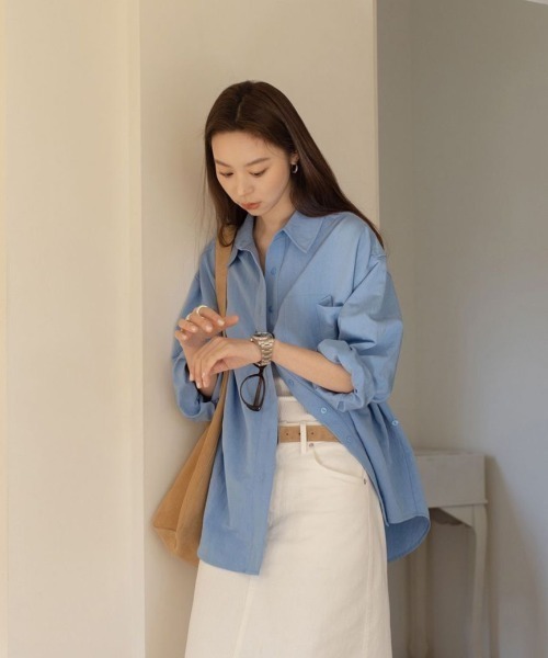 CHUN CHUN NOTES(チュンチュンノーツ)の「26SS/オーバーサイズポケットシャツ(シャツ/ブラウス・レディース・ブルー/ピンク/ホワイト・F)」の10枚目の写真